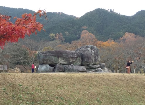 The exposed crypt of Ishibutaizuka tomb, Asuka